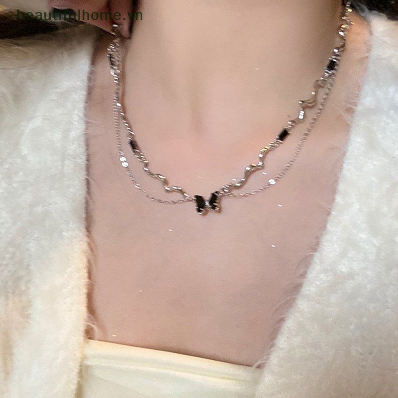 [beautifulhome] Vòng Cổ Choker Phối Dây Tua Rua Hình Bướm Và Ngọc Trai Cổ Điển Dễ Phối Đồ Trang Sức Cho Nữ [beauty]