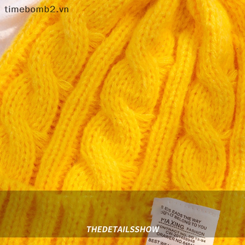 {Timebomb} Mũ Beanie Dệt Kim Giữ Ấm Mùa Đông Cho Cặp Đôi