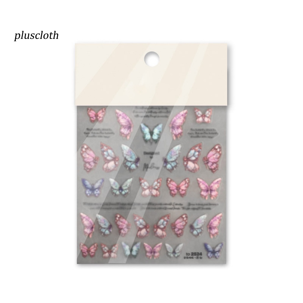1 Tấm Sticker Dán Móng Hình Bướm 5D