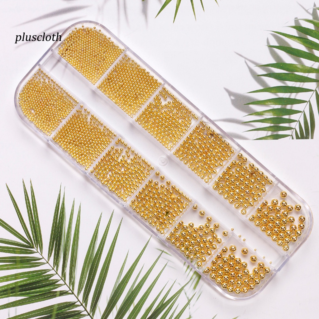 1 Hộp Hạt Thép 12 Kích Cỡ Trang Trí Móng Tay Nghệ Thuật