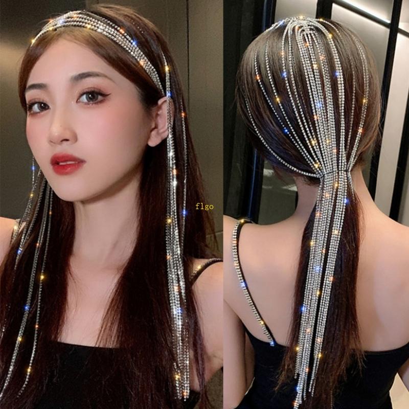 Flgo Băng Đô Cài Tóc Đính Đá Pha Lê Gợi Cảm Cho Cô Dâu