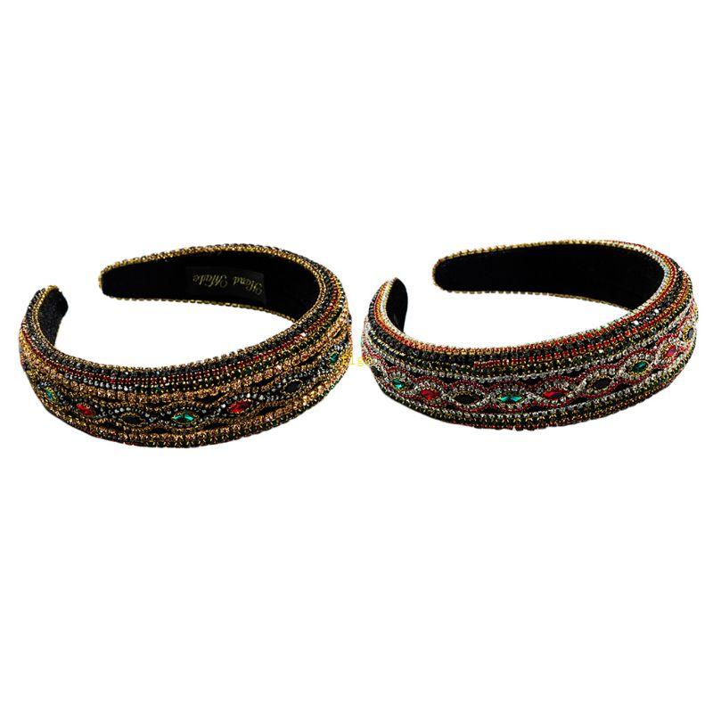 Cài Tóc Đính Đá Pha Lê Nhiều Màu Phong Cách Retro Sang Trọng Cho Nữ