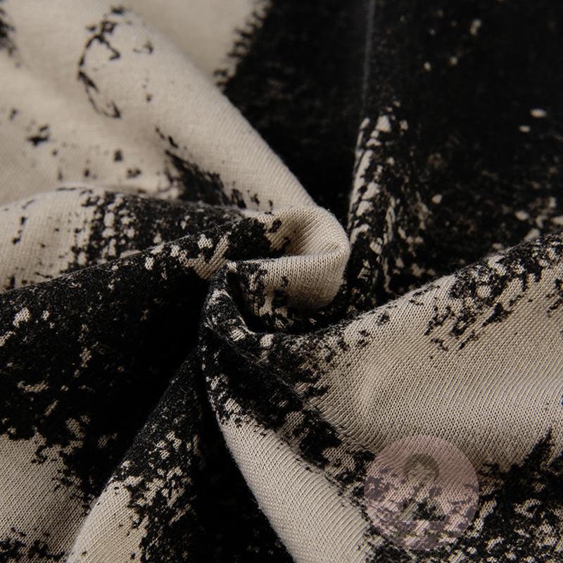 Áo Thun Nữ Ngắn Tay Cổ Tròn In Hình Trừu Tượng