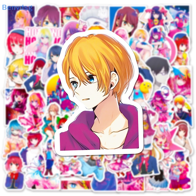 Bộ 50 Miếng Dán Hoạt Hình Oshi no Ko Trang Trí Laptop / Xe Hơi / Ván Trượt / Xe Đạp