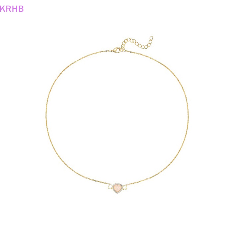 Vòng cổ Mặt Trái Tim Đính Đá Zircon Phong Cách Hàn Quốc Cho Nữ Mới