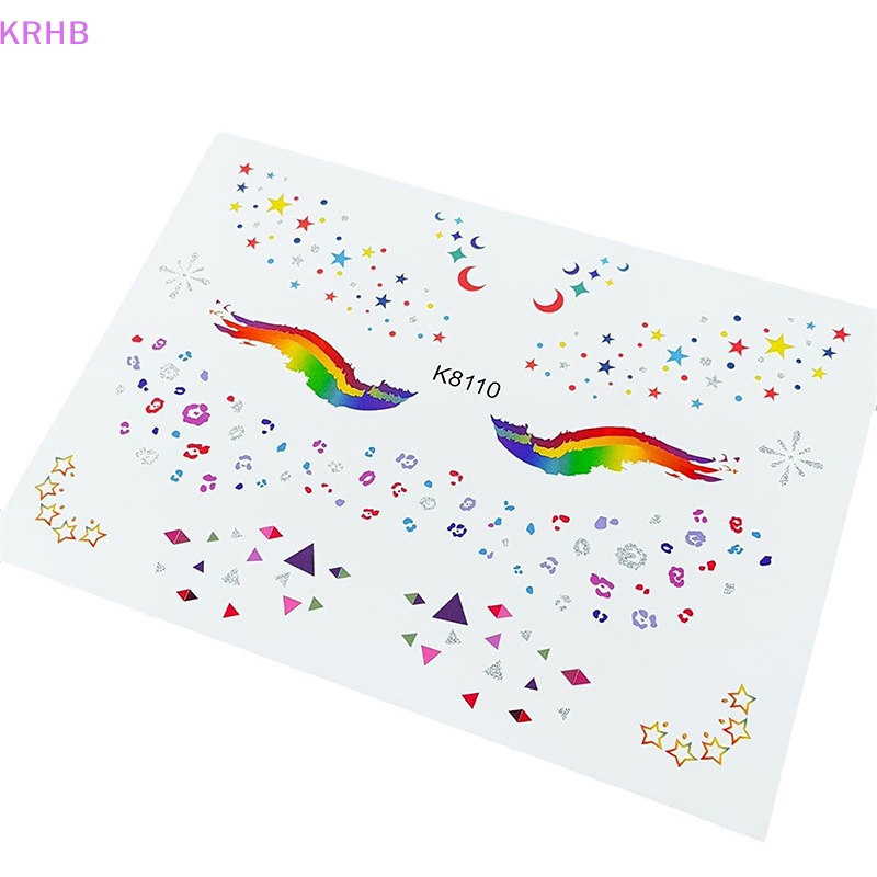 Set 4 Cặp Nhãn Dán Trang Trí Mắt Họa Tiết Ren Dễ Thương Mới