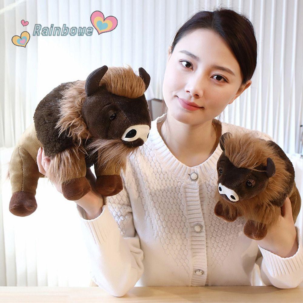 Thú Nhồi Bông Hình Con Bò Màu Cầu Vồng Thiết Kế Mới Cho Bé