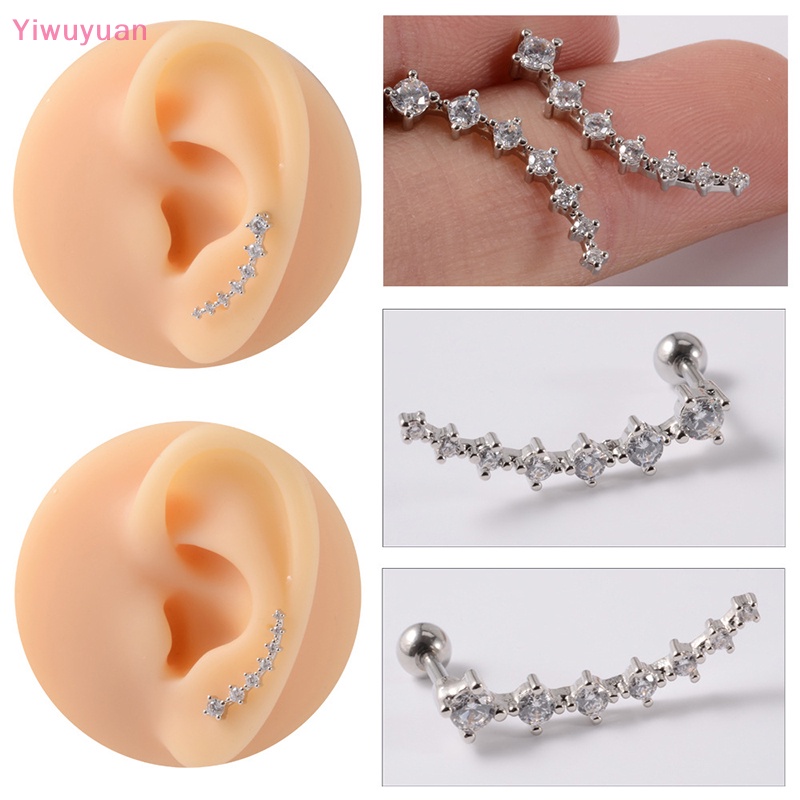 1 Khuyên Tai Xoắn Ốc Đính Đá Zircon Thời Trang Mới