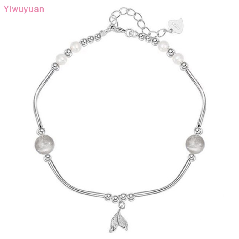 < Yiwuyuan > Vòng Đeo Tay Hình Đuôi Cá Đính Đá Mặt Trăng Nhẹ Nhàng Thiết Kế Mới Cho Nữ