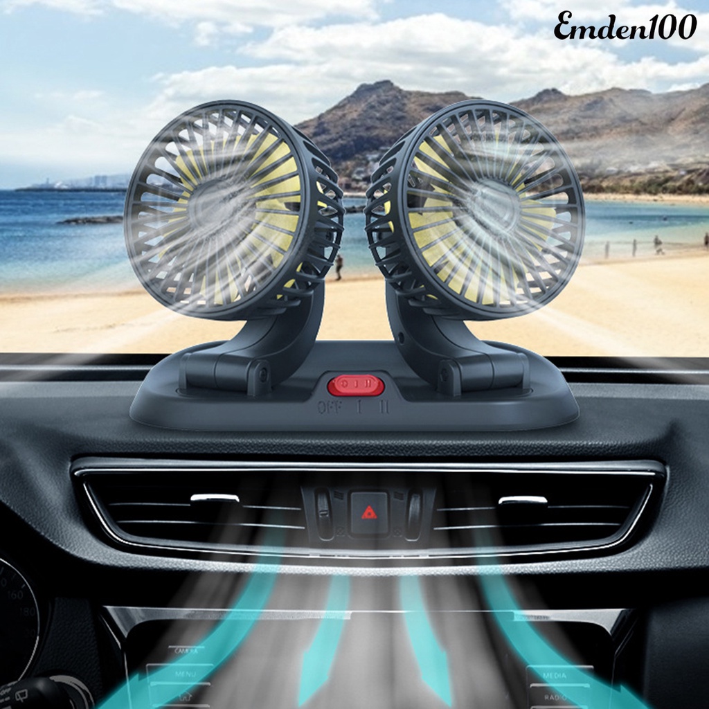 Quạt Làm Mát Hai Đầu USB 2 Tốc Độ 5 / 12 / 24V Có Thể Điều Chỉnh Cho Xe Hơi