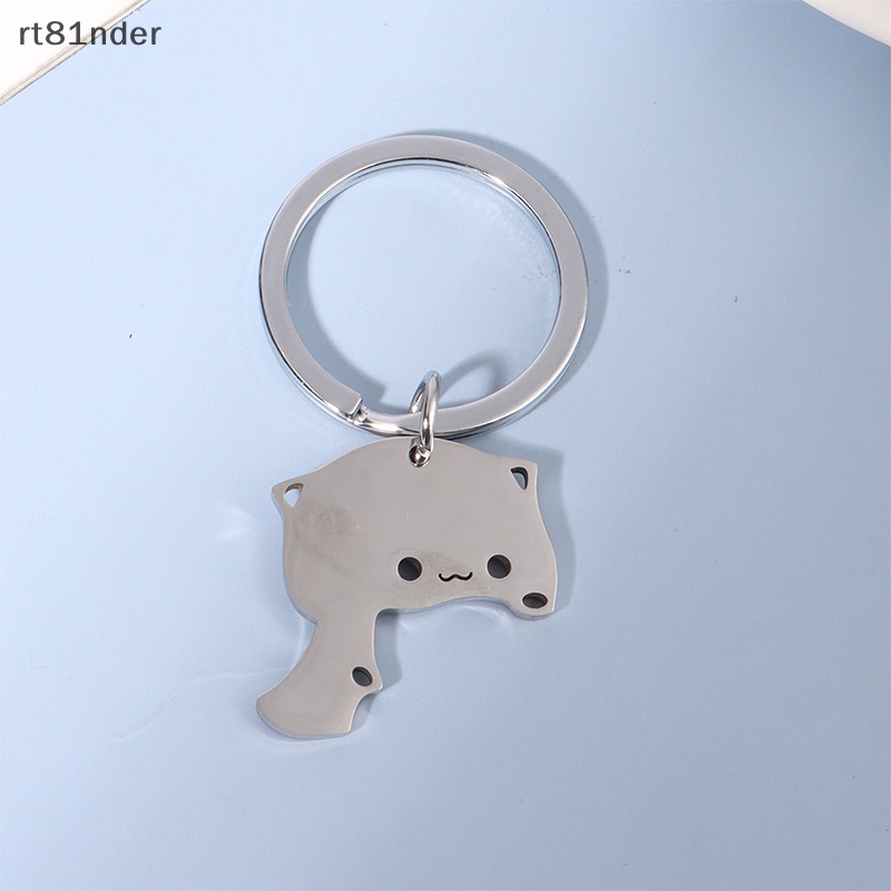 Rt Móc Khóa Hình Mèo Bằng Thép Không Gỉ Dễ Thương Trang Trí Túi Xách