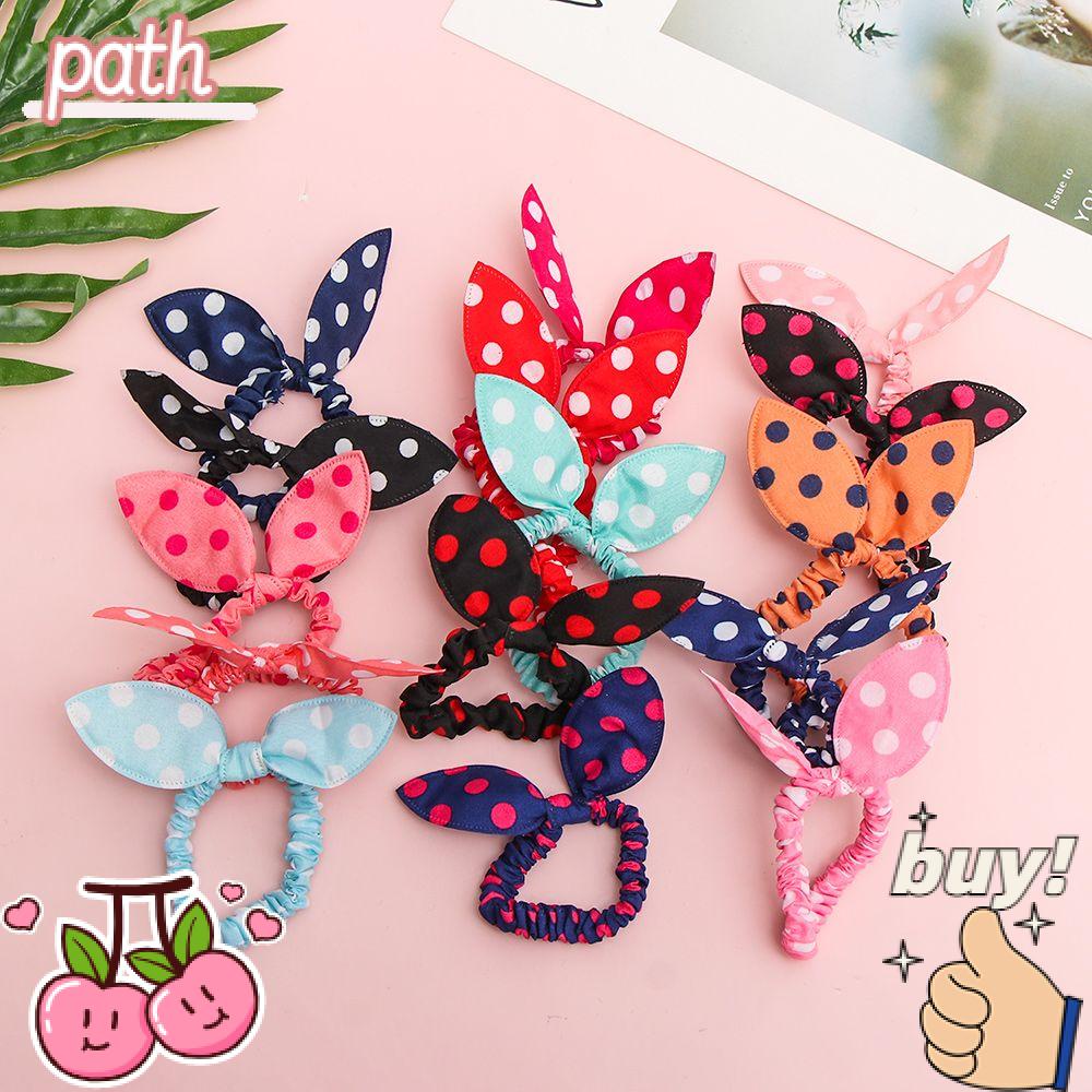 Bộ 10 Dây Cột Tóc Co Giãn Hình Tai Thỏ Phong Cách Hàn Quốc Cho Nữ