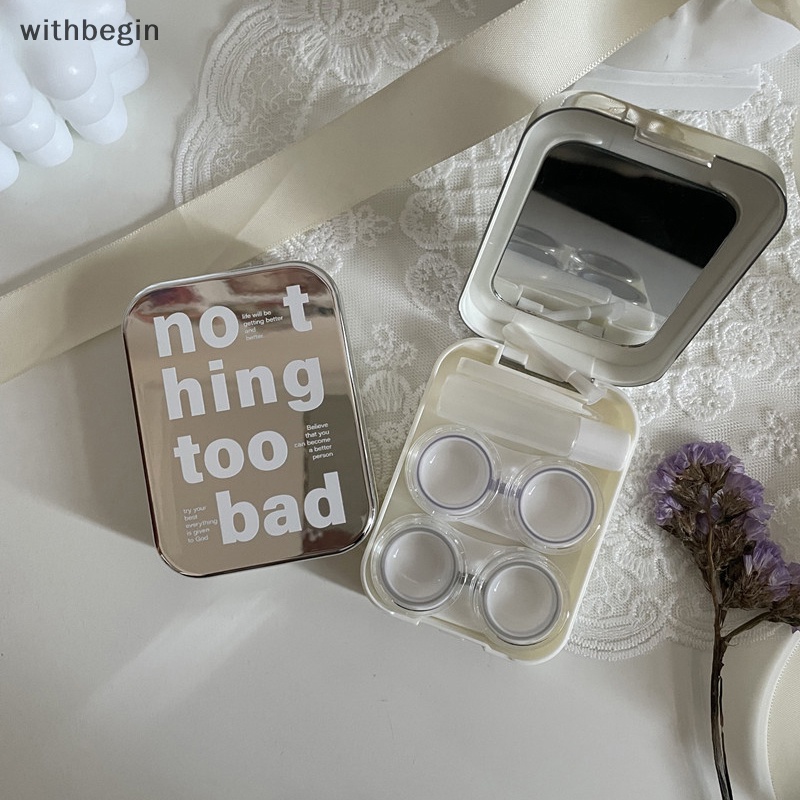 Hộp Đựng Kính Áp Tròng Kèm Gương Và Nhíp Tiện Dụng Mang Theo Du Lịch Cho Nữ