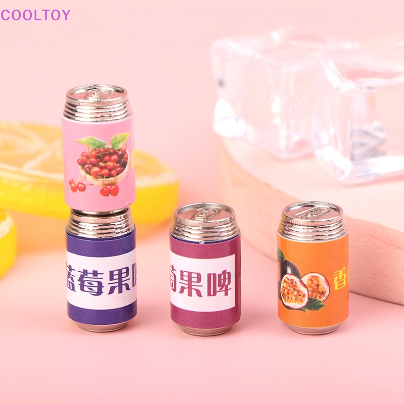 Bộ 4 Mô Hình Lon Nước Ép Trái Cây 1: 12 Trang Trí Nhà Búp Bê