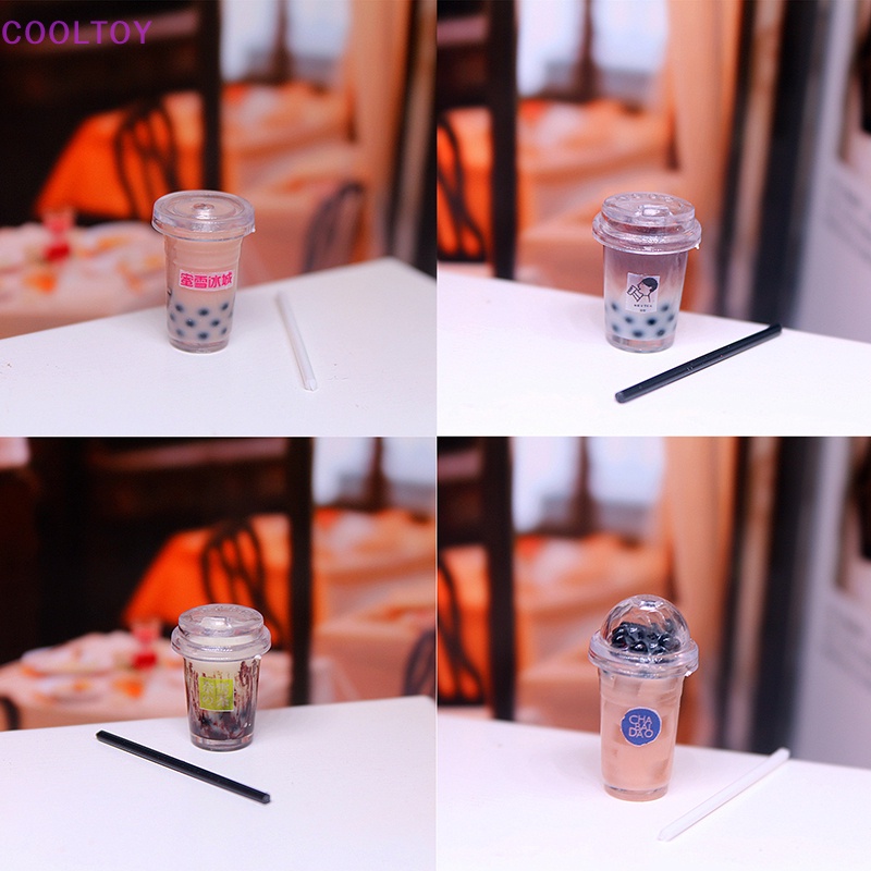 1 Bộ Cốc Uống Nước Trà Sữa Thu Nhỏ 1: 12 Dùng Trang Trí Tiểu Cảnh / Nhà Búp Bê