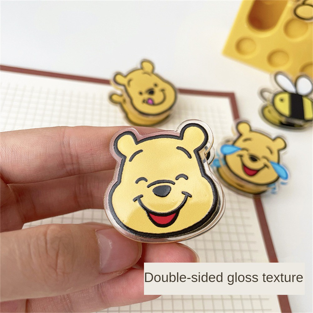 Kẹp ghi chú EELHOE acrylic pp Winnie The Pooh dễ thương giữ snack đa năng