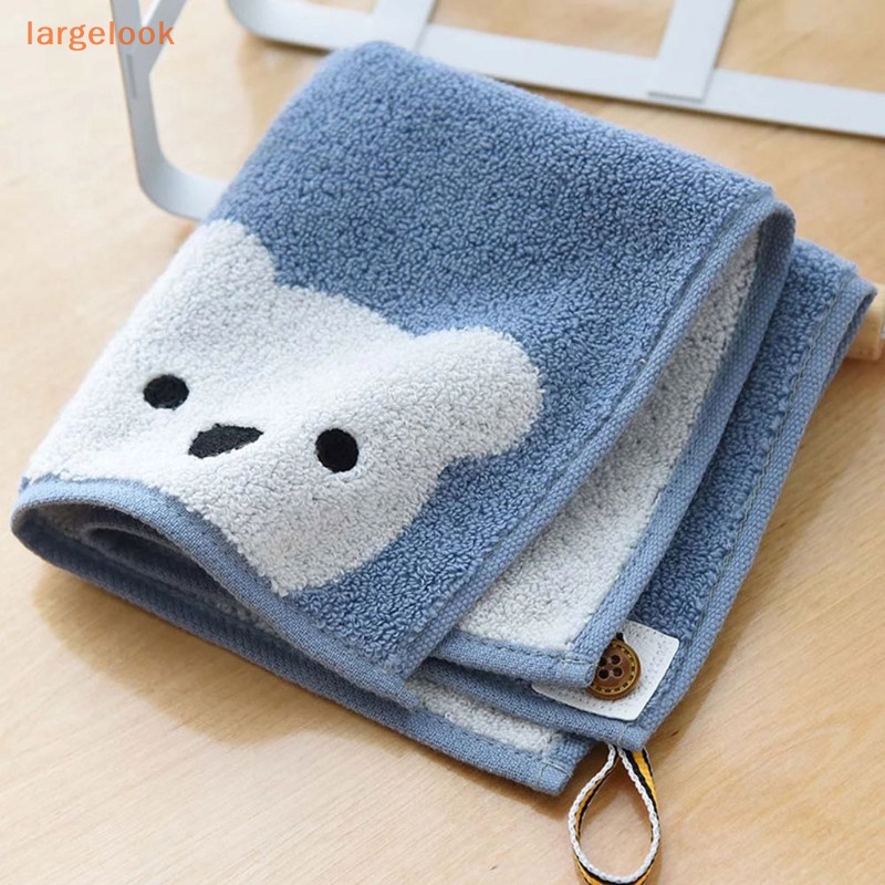 Khăn Lau Mặt / Tay Chất Liệu Cotton Mềm Họa Tiết Gấu Hoạt Hình Dễ Thương Có Thể Treo Cho Bé
