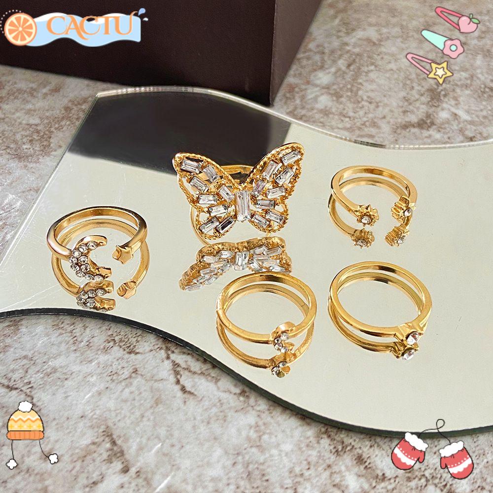 Bộ 5 Nhẫn Kim Loại Phổ Biến Làm Quà Tặng