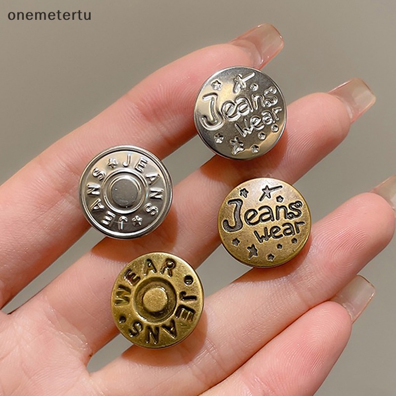 Onemetertu Set 5 Nút Quần Jean Thay Thế 17mm Không Đường May Bằng Kim Loại