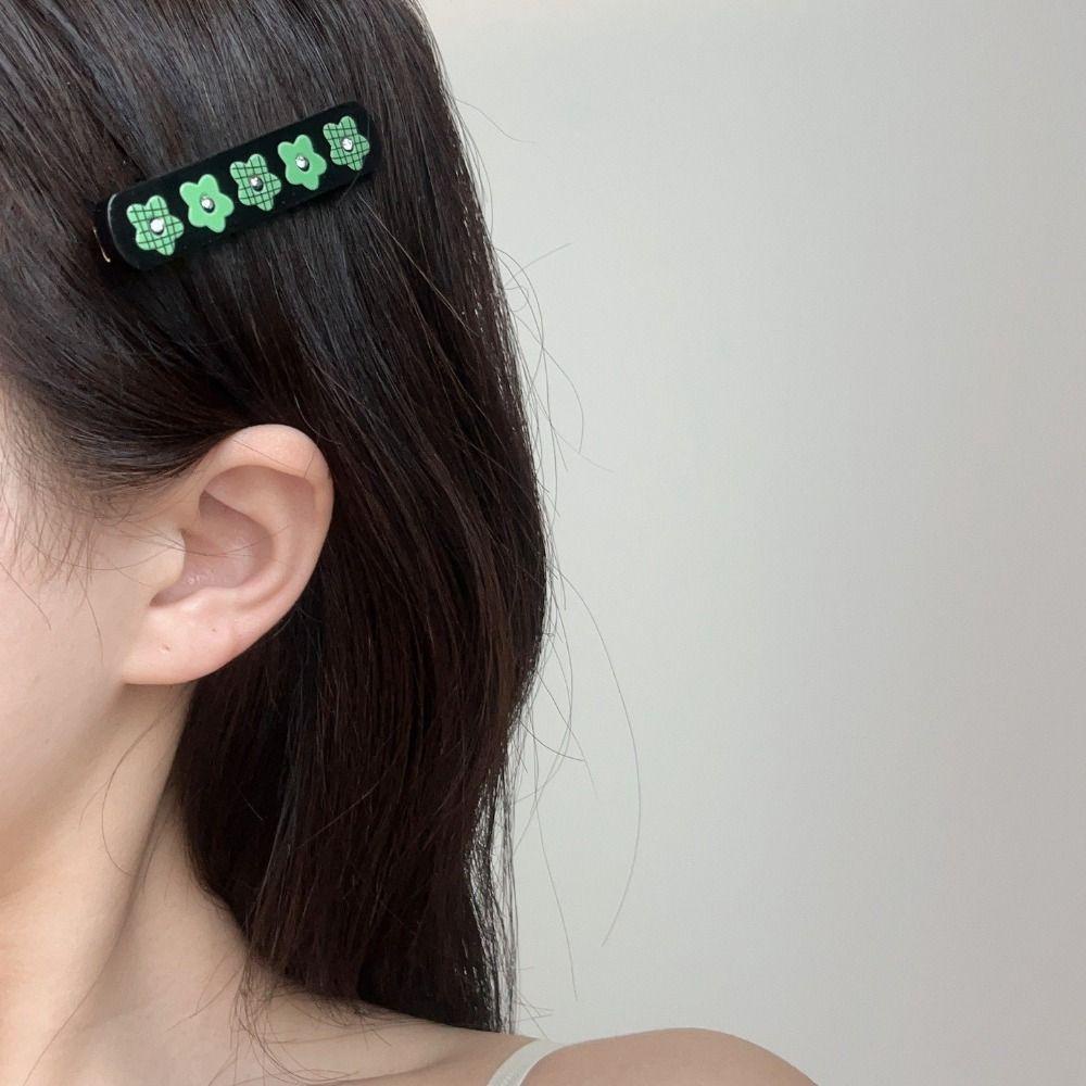 OCEANMAP Kẹp Tóc Mỏ Vịt Đính Đá Bằng Hợp Kim Phong Cách Harajuku Hàn Quốc Cho Nữ