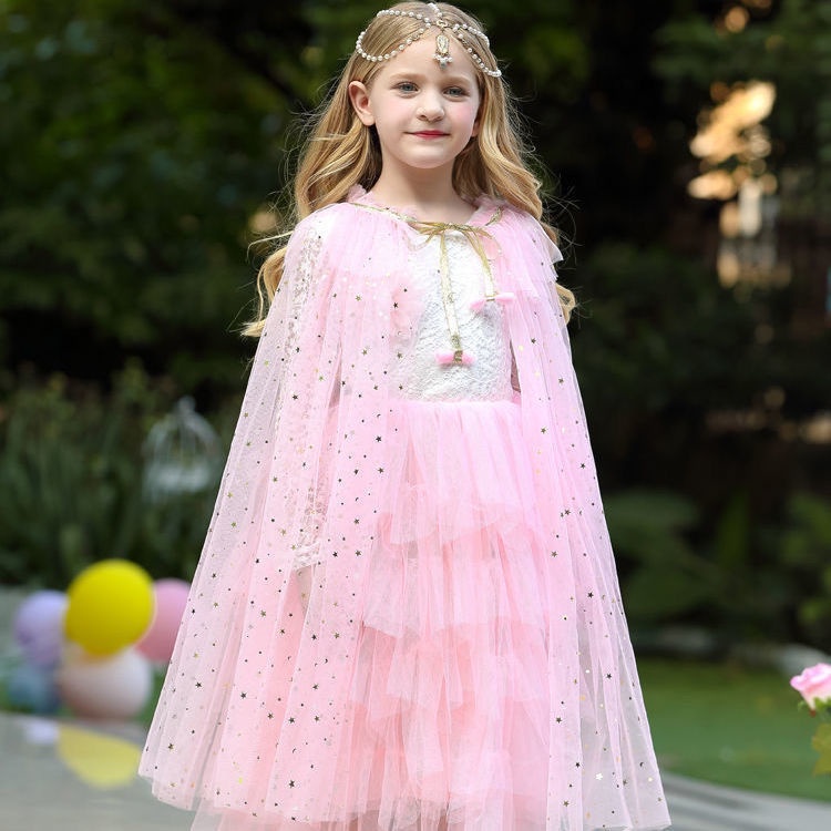 Wanchristmas trang phục biểu diễn khăn choàng cô gái lưới công chúa elsa frozen cape áo choàng