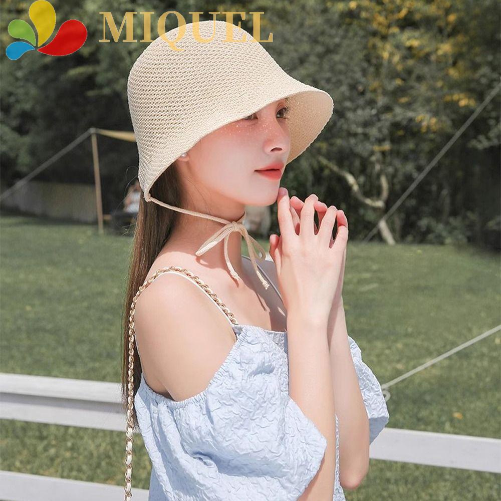 Mũ Tai Bèo Dệt Kim Chống Tia UV Thời Trang Mùa Hè Cho Nữ