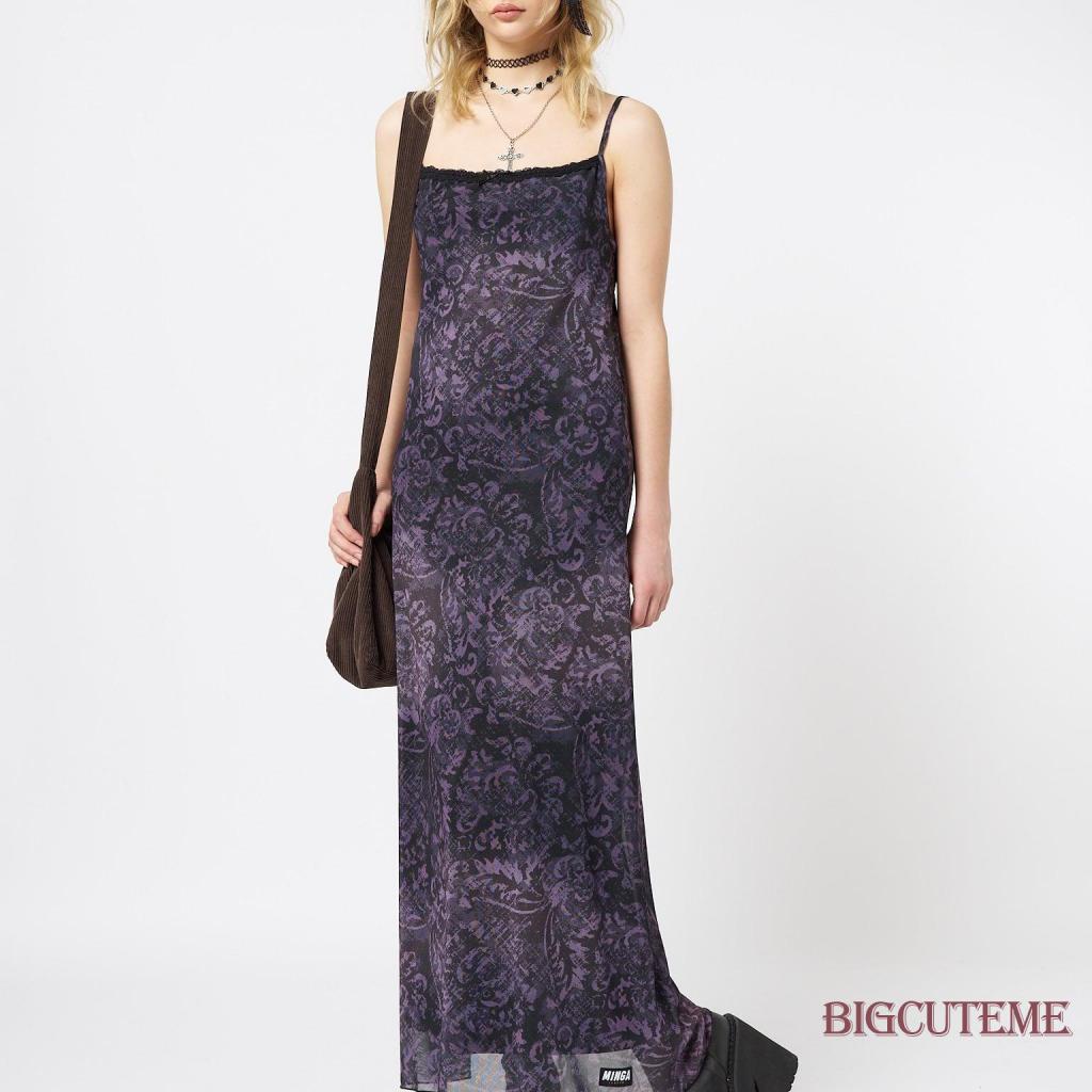 [] - Đầm Hai Dây Dáng Dài Hở Lưng / Hoa Thời Trang Đi Tiệc Hàng Ngày Cho Nữ