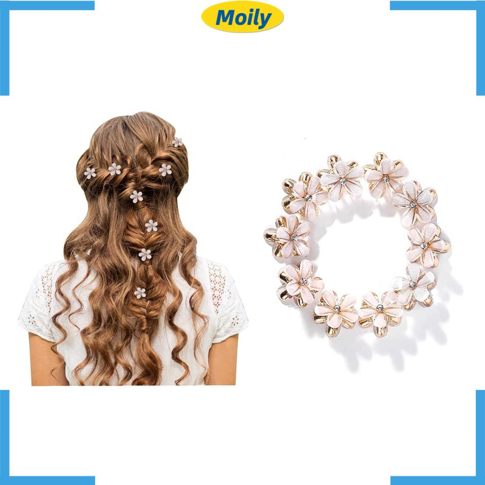 10 Miếng Hoa MOILYVN|Kẹp TóC PhốI Nơ ThờI Trang Cho Nữ|Băng Đô Cài Tóc Đính Hoa