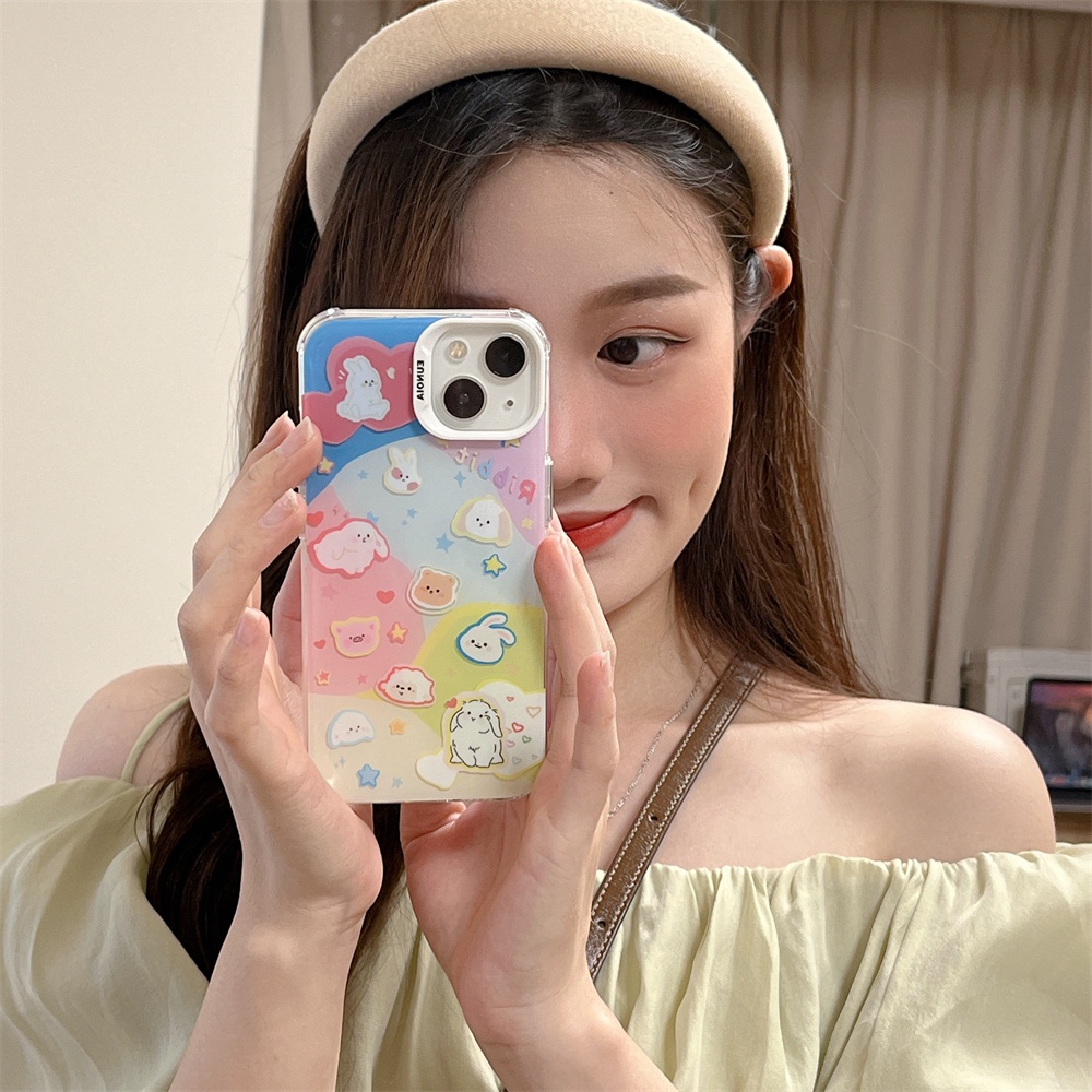 Ốp Điện Thoại TPU Mềm Trong Suốt Hai Mặt Họa Tiết Hoạt Hình Cho iPhone 14 13 12 11 Pro