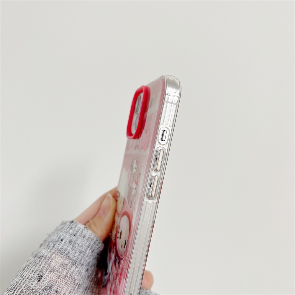 Ốp Điện Thoại TPU Mềm Trong Suốt Chống Rơi Hình Mèo Kitty Có Dây Đeo Chéo Cho iPhone 14 13 12 11 Pro Max