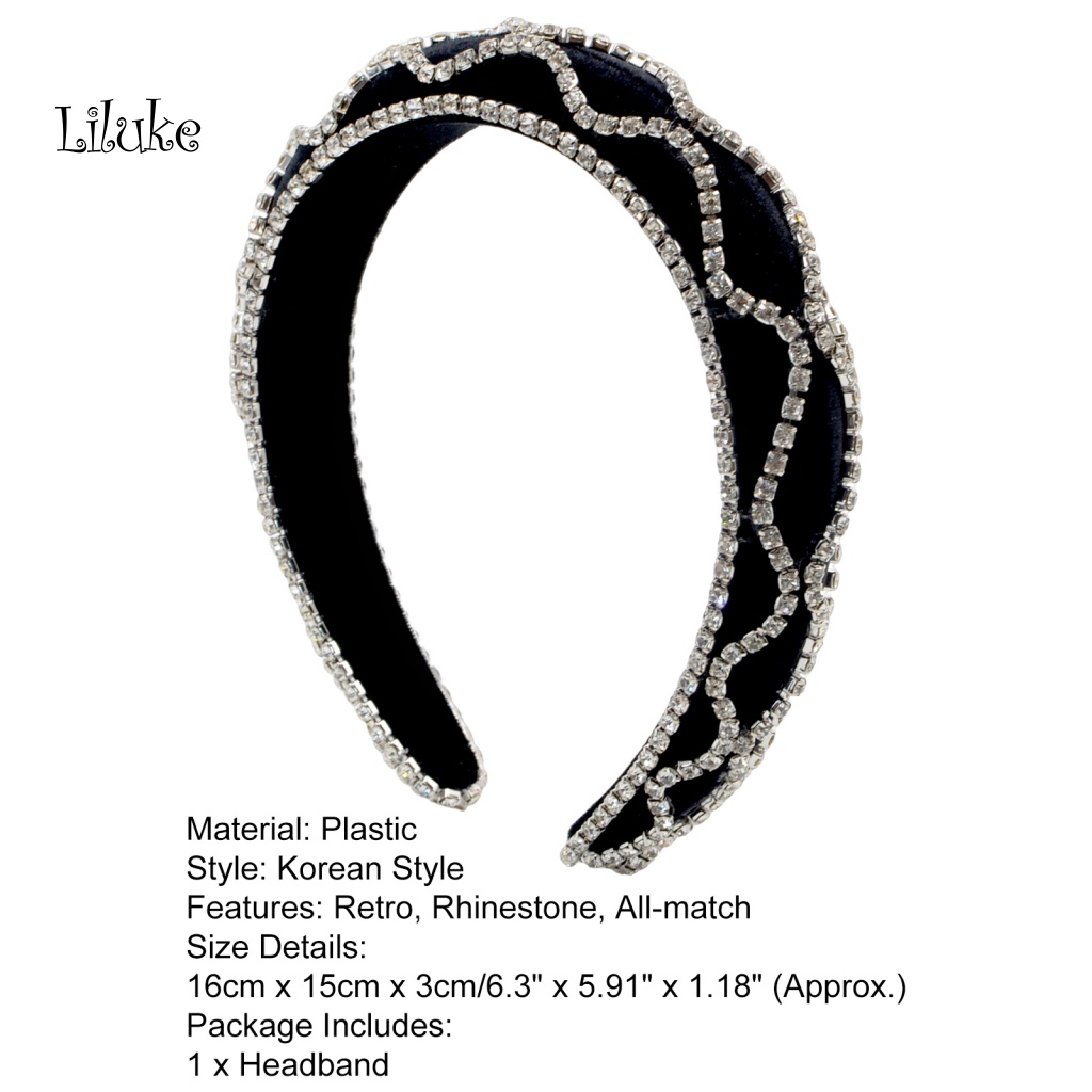 Băng Đô Cài Tóc Đính Đá Phong Cách Retro Thời Trang Cho Nữ