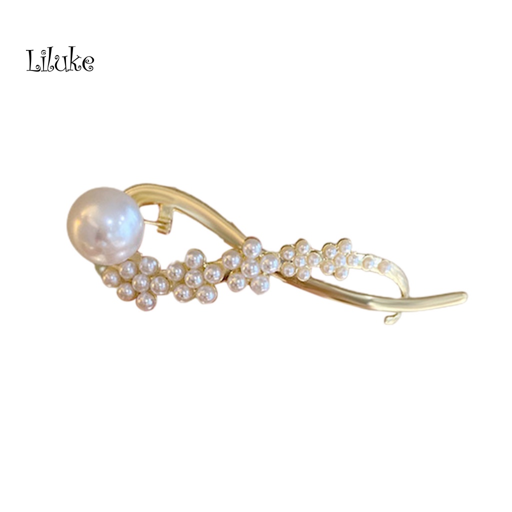 Kẹp Tóc Dạng Xoắn Đính Ngọc Trai Nhân Tạo Chống Trượt Trang Trí Tóc