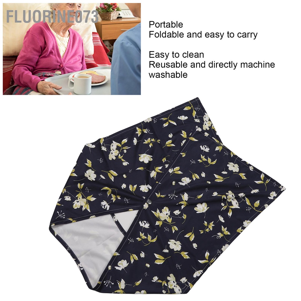 Fluorine073 Yếm dành cho người lớn Có thể tái sử dụng giặt được Lớn Thân thiện với làn da Mềm thấm nước Bảo vệ quần áo cao tuổi