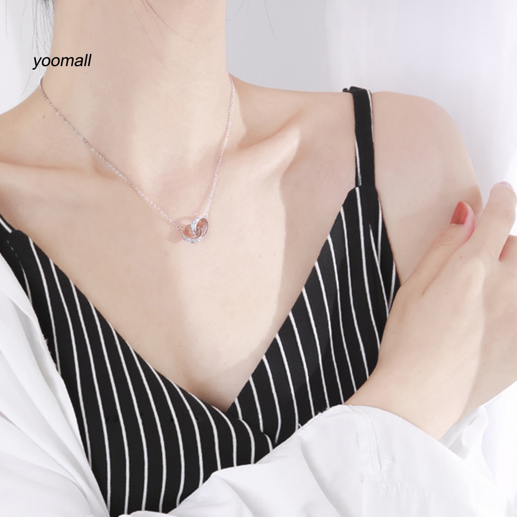 Vòng cổ Mạ Bạc Mặt Tròn Thời Trang Cho Nữ