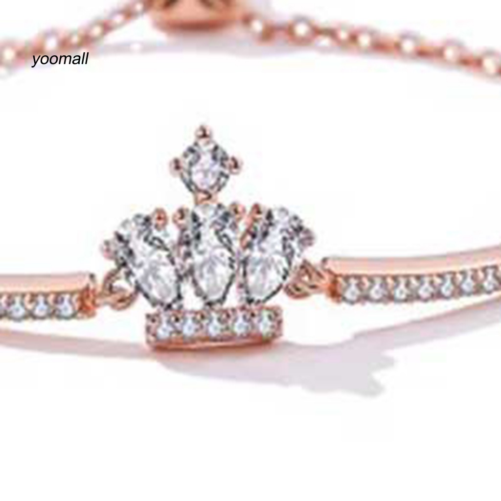 Bộ Trang Sức Vòng cổ / Vòng Tay / Bông Tai / Vòng Tay Hình Vương Miện Đính Đá Zircon Dễ Phối Đồ