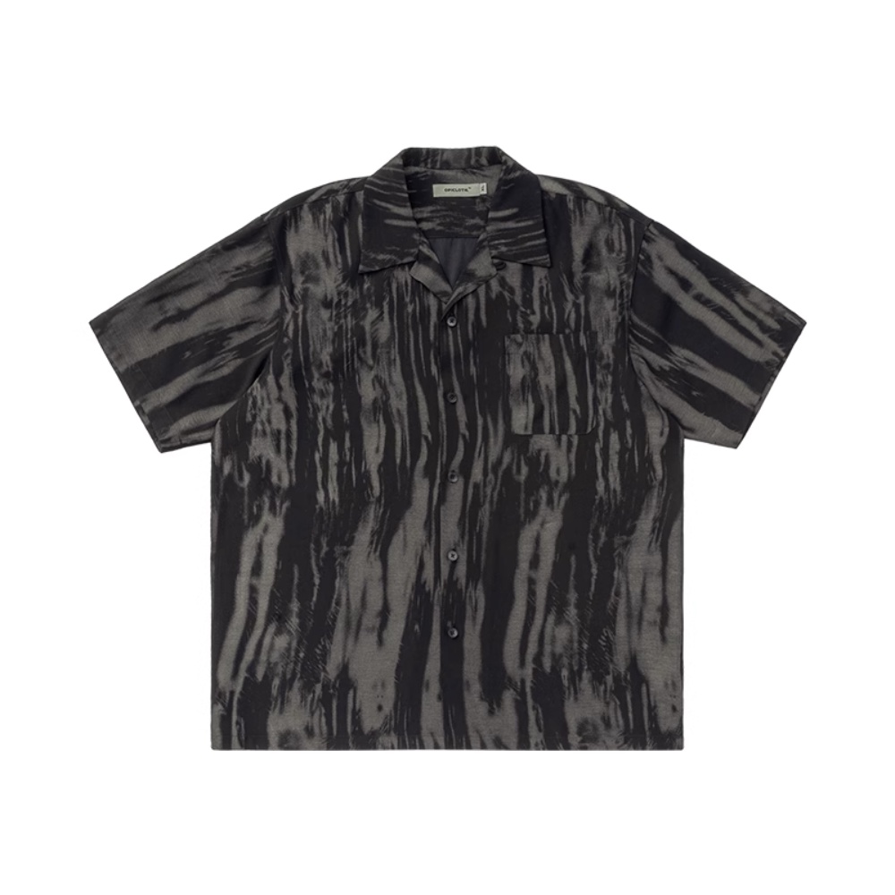 Opicloth / opic 22SS Áo Sơ Mi Ngắn Tay Nhuộm Màu Phong Cách Retro Nhật Bản Cao Cấp Cho Nam