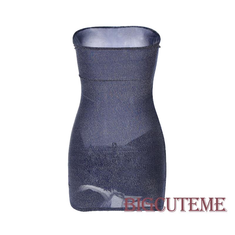 [] - Đầm Ống Màu Trơn Không Dây Thắt Nút Dành Cho Nữ Dự Tiệc Bãi Biển Cocktail Đường Phố