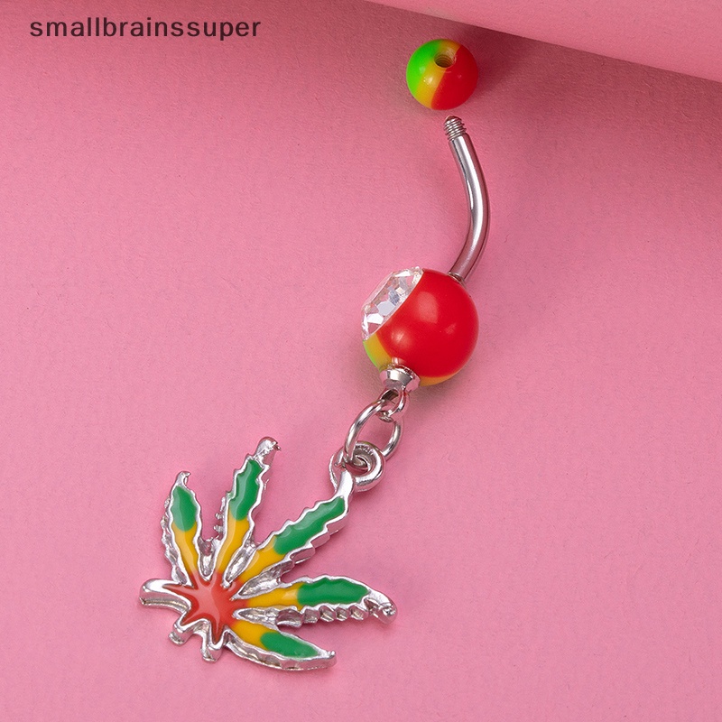 Khuyên Rốn Bằng Thép Không Gỉ Hình Lá Dừa Màu Dầu Thời Trang Gợi Cảm Cho Nữ SBS