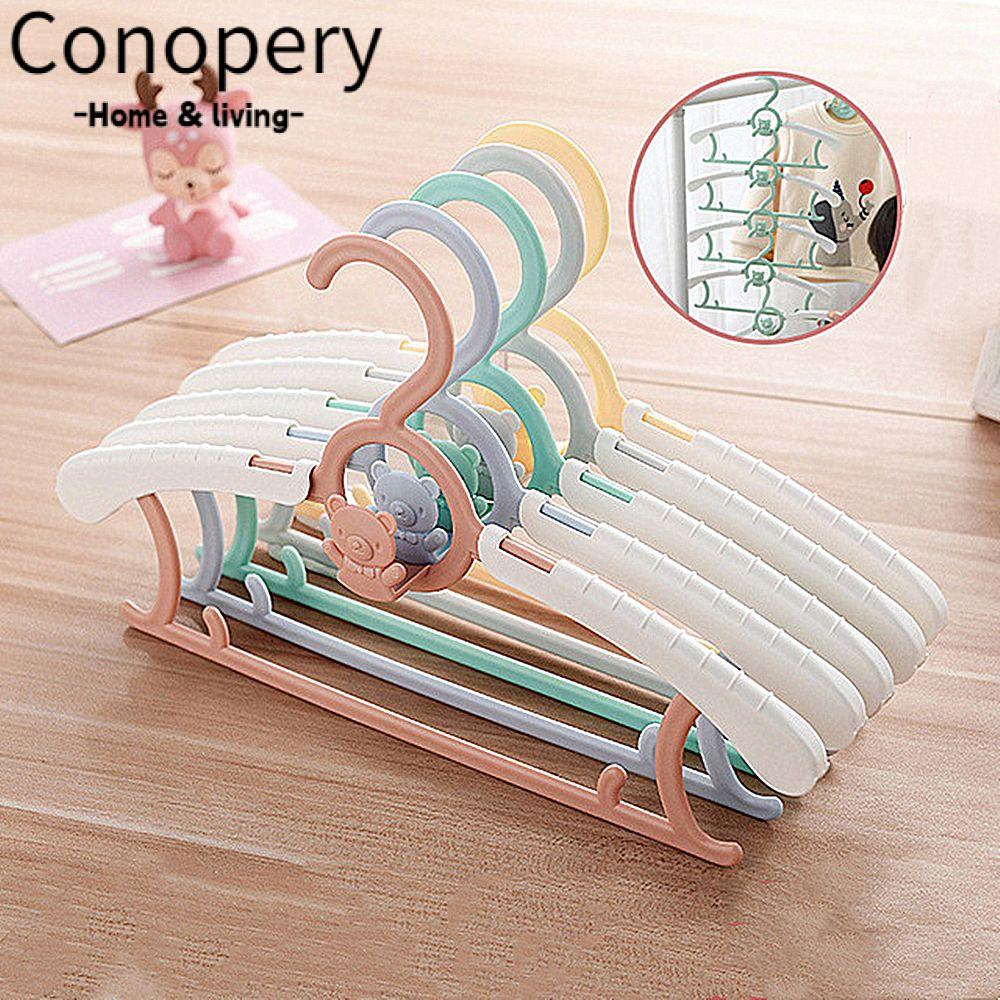 CONOPERY Bộ 5 Móc Treo Quần Áo Trẻ Em Chống Gió Đa Năng Có Thể Điều Chỉnh