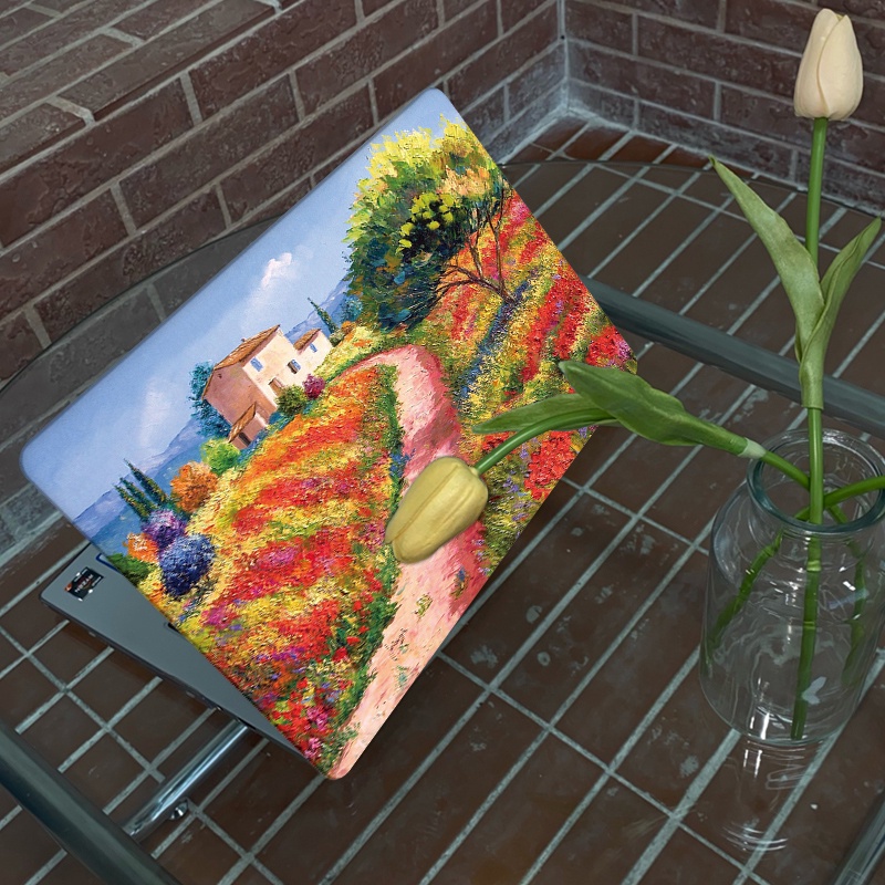 Oil Landscape Painting Case with Keyboard Cover   Dust Plug for 2022 macbook m2 Air13 A2681 2020 M1 Air Pro 13 inch A2338 A2337 A2442 Touch iD Old Air 13 A1466 DMMV