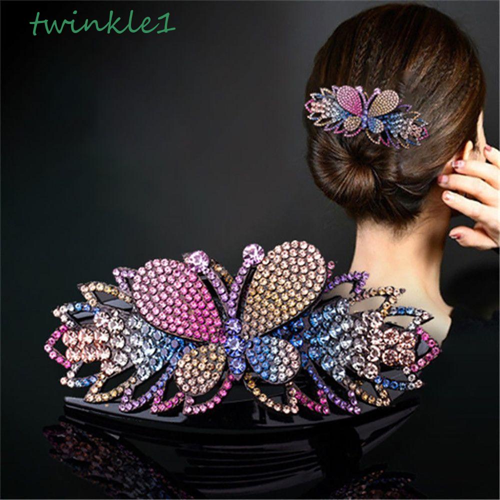 Kẹp Tóc Hình Bướm Lấp Lánh Đơn Giản Thời Trang Cho Nữ Giá Đỡ