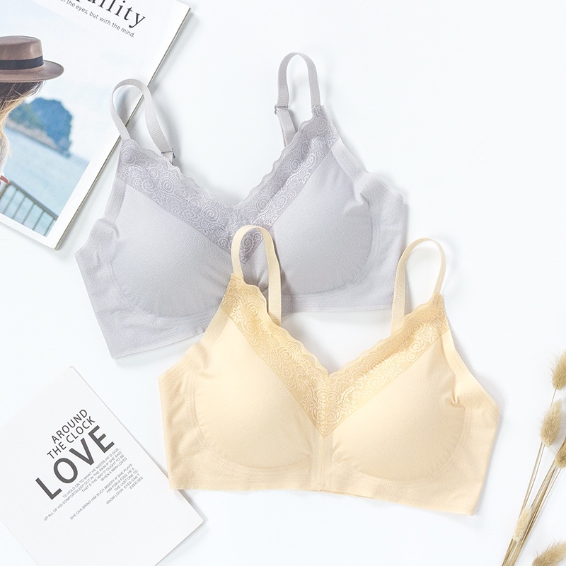 Áo Ngực Ren Mỏng Không Gọng Có Đệm Nâng Ngực Thoải Mái Gợi Cảm