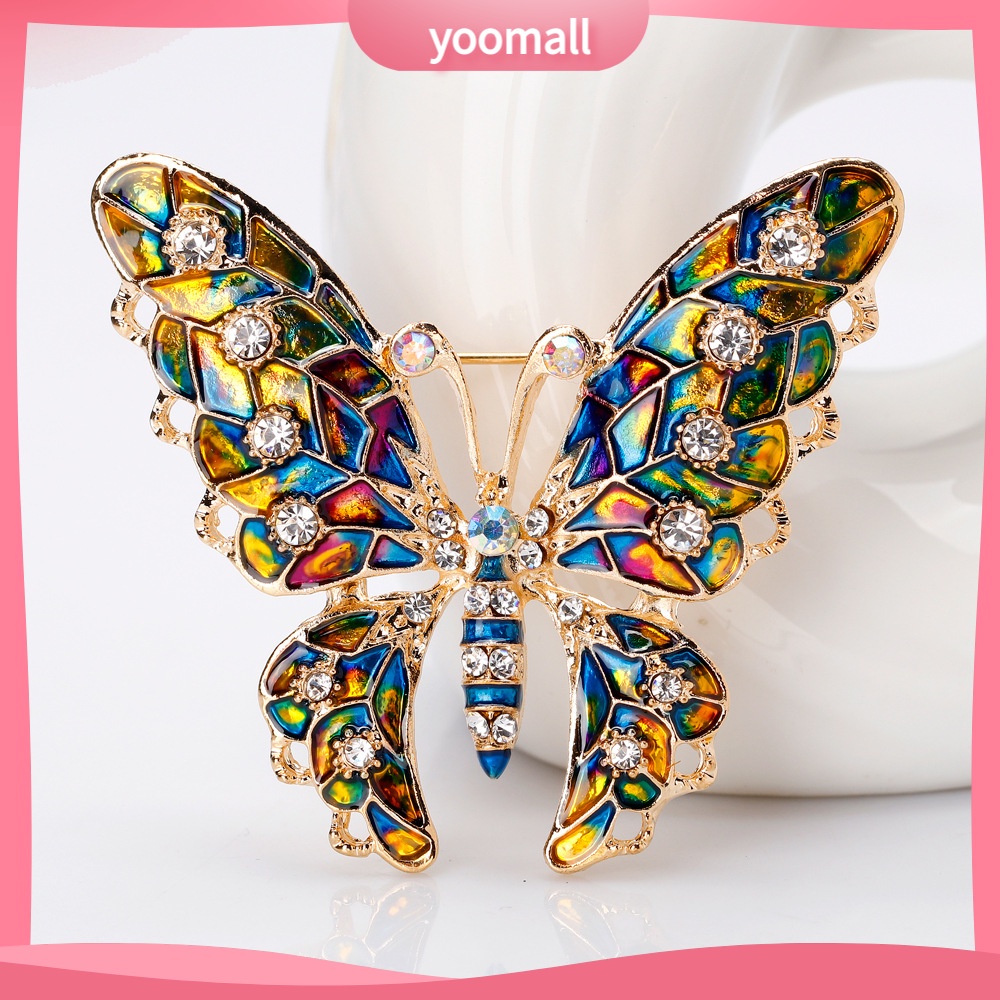 [YM] Trâm Cài Áo Hình Bướm Giọt Dầu Nhiều Màu Sắc Mới Phù Hợp Vớ