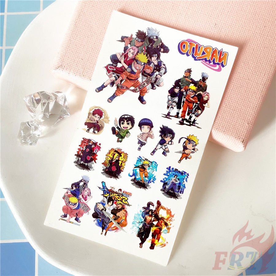 ✿ Hình Xăm Dán Tạm Thời Mini Hình Naruto Series 02-02 ✿ 1 Tấm Hình Xăm Dán Chống Nước Họa Tiết Uzumaki Naruto Uchiha Sasuke
