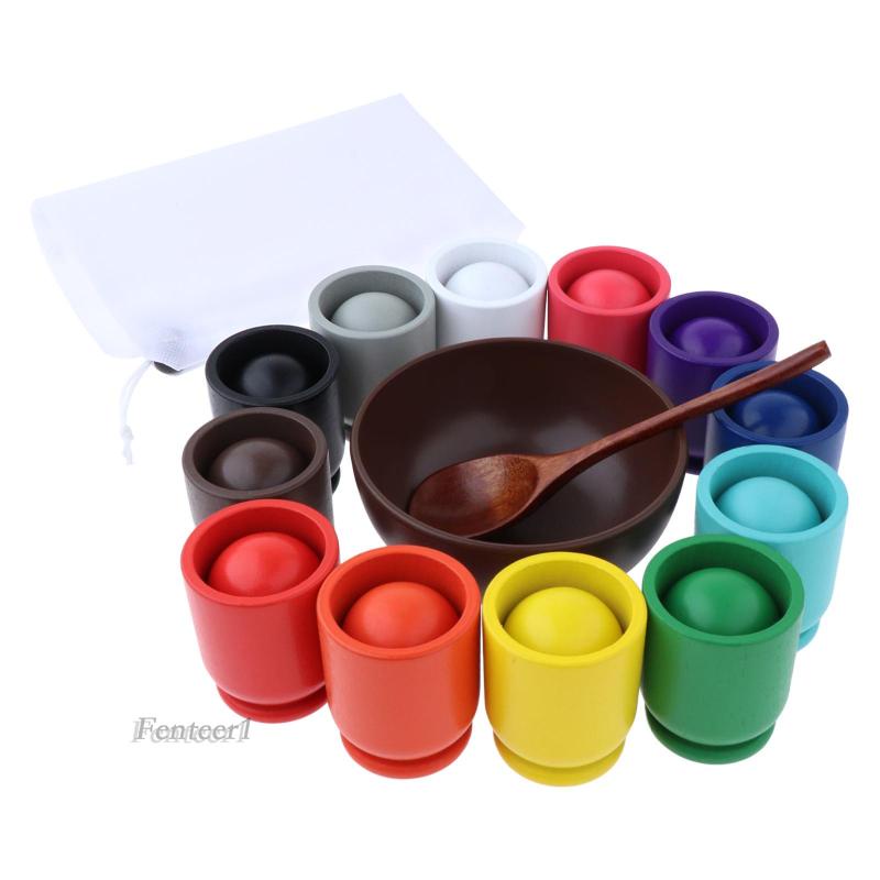 [Fenteer1] Đồ Chơi Cốc Và Thìa Đồ Chơi Giáo Dục Theo Phương Pháp Montessori Cho Trẻ Mẫu Giáo