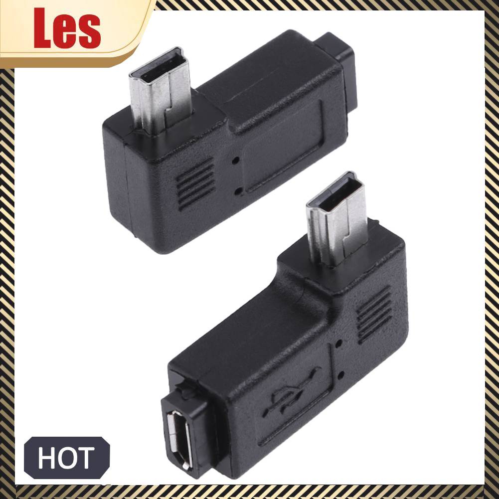 Set 2 Đầu Nối Chuyển Đổi 90 Độ Micro USB Female Sang Mini USB Male