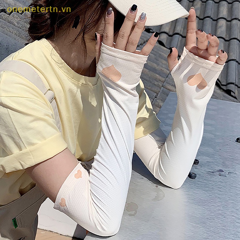 Onemetertn Găng Cánh Tay Chống Nắng Và Tia UV Bằng Lụa Lạnh Bảo Vệ Cho Nam Và Nữ Khi Đạp Xe / Chơi Thể Thao / Tennis