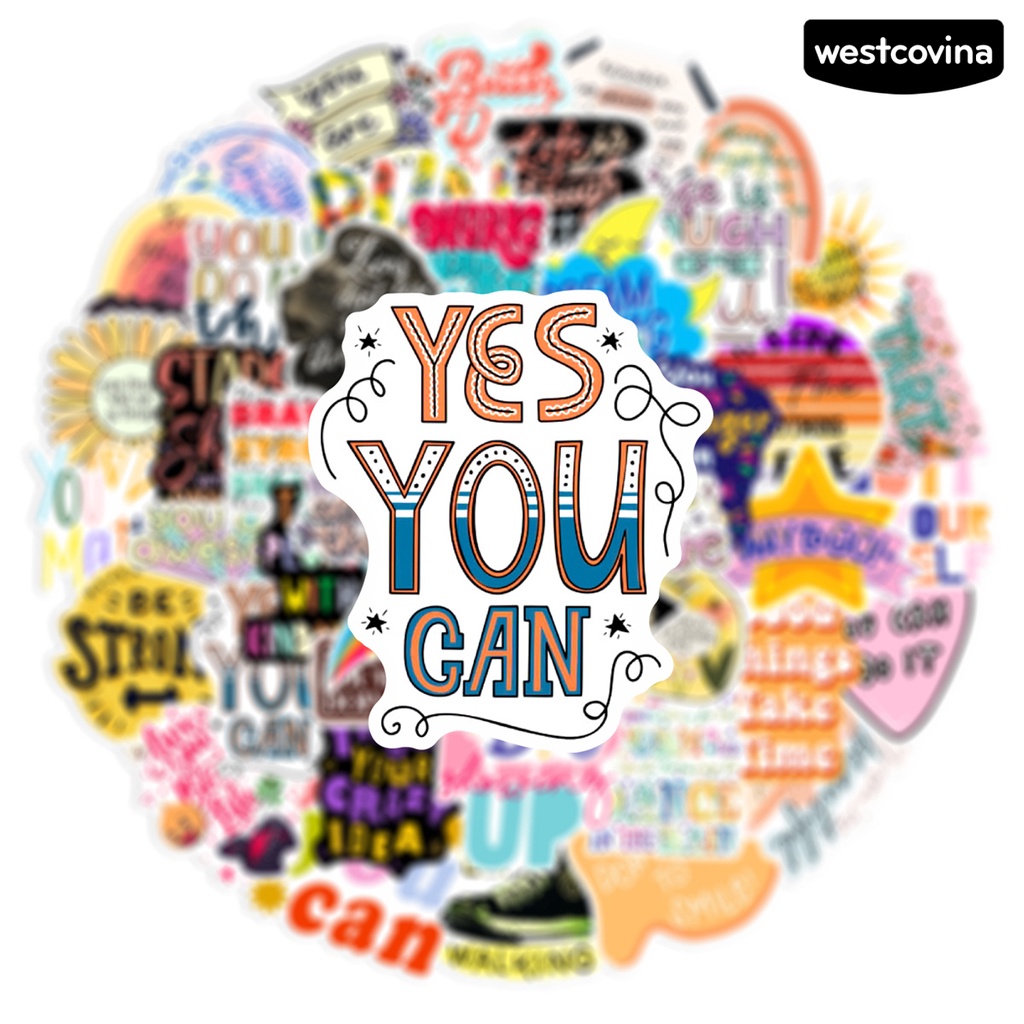 [WSTN] [WSTN]✎Bộ 50 Miếng Dán Họa Tiết Hoạt Hình Graffiti Chống Thấm Nước Không Phai Màu Tự Dính Không Bị Cảm Hứng Tiếng Anh