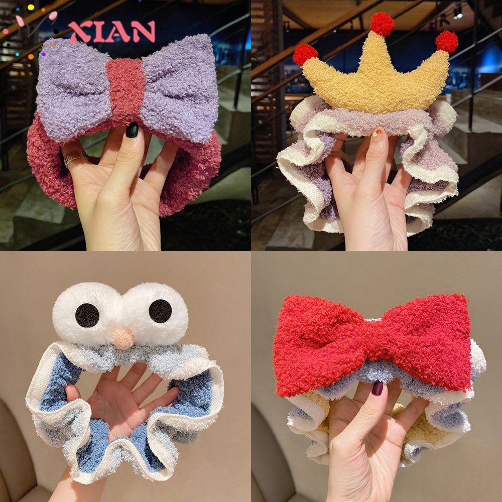 XIANTIN Băng Đô Cài Tóc Phối Lông Chống Trượt Xinh Xắn Cho Nữ