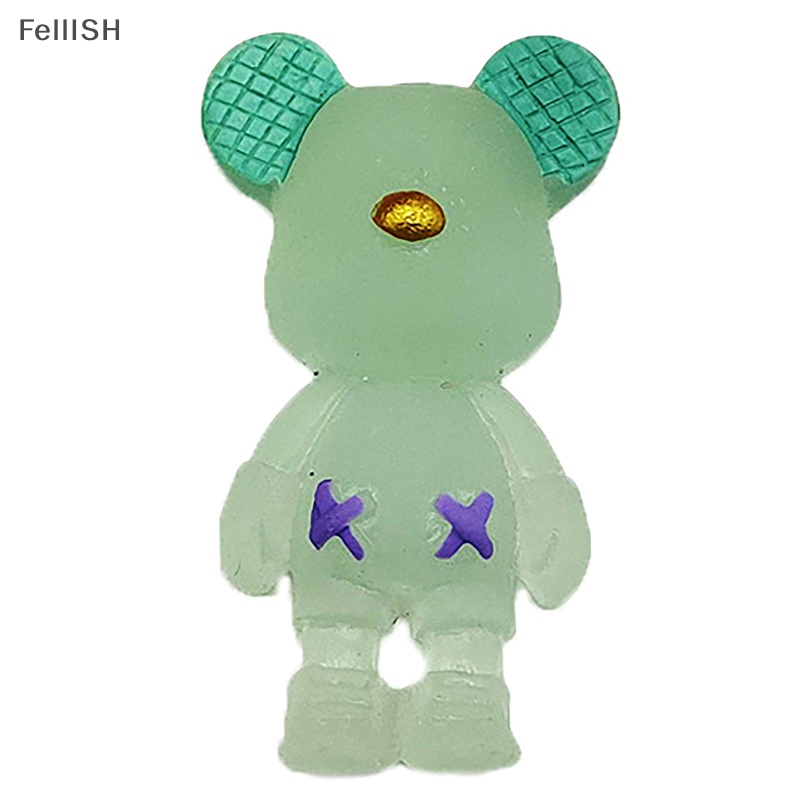 [Felli] Kẹp Tóc Resin Phát Quang Hình Gấu Hoạt Hình DIY Sáng Tạo Phụ Kiện Trang Trí Điện Thoại 439br